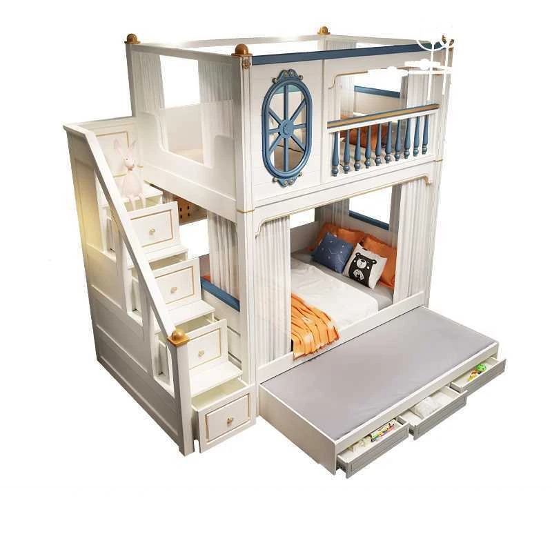 Bunk Bed With Stairs And Slide - 럭셔리 어린이 침실 가구 슬라이드와 계단이
