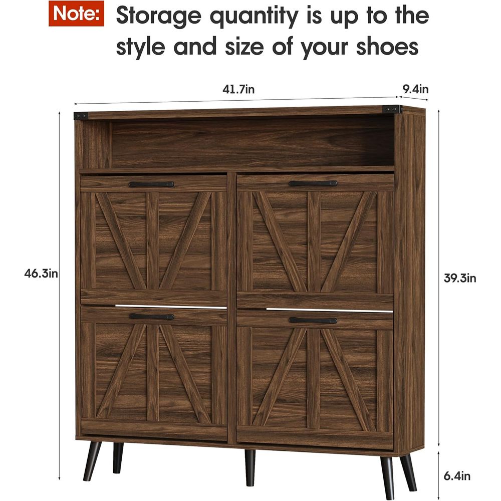 4단 서랍이 있는 신발장, 팜하우스 스타일 신발 수납장 - Shoe Rack Cabinet Narrow Entryway 리뷰 및 가격