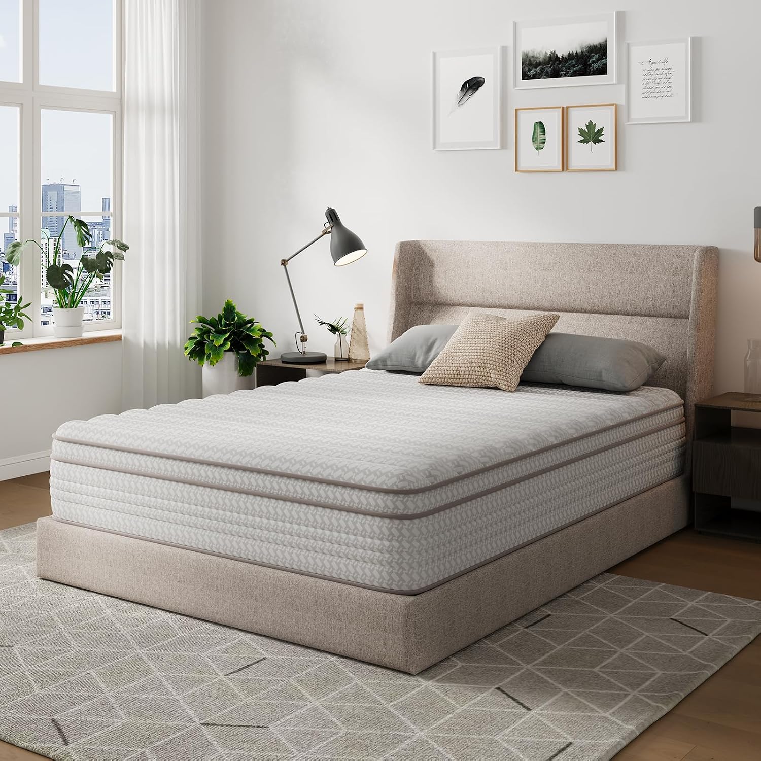 12인치 퀸 사이즈 매트리스, 스프링이 내장된 하이브리 - Memory Foam Mattress In A Box Queen 리뷰 및 가격