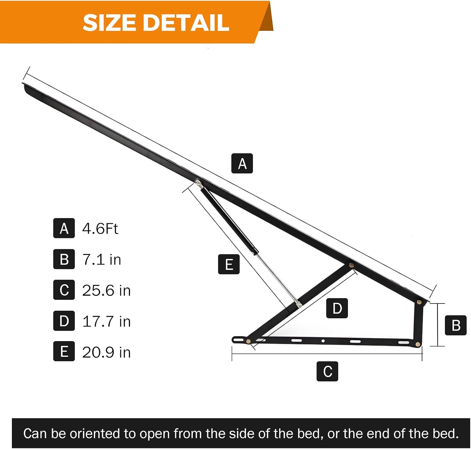 4.6피트 침대 리프트 메커니즘, 176-264파운드  - Gas Lift Storage Bed Hydraulic 리뷰 및 가격