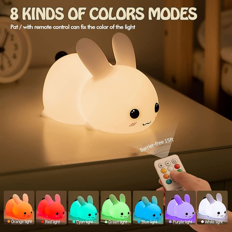 LED 토끼 야간 조명, 원격 제어, 밝기 조절 가능  - Floating Nightstand With Led Light 리뷰 및 가격