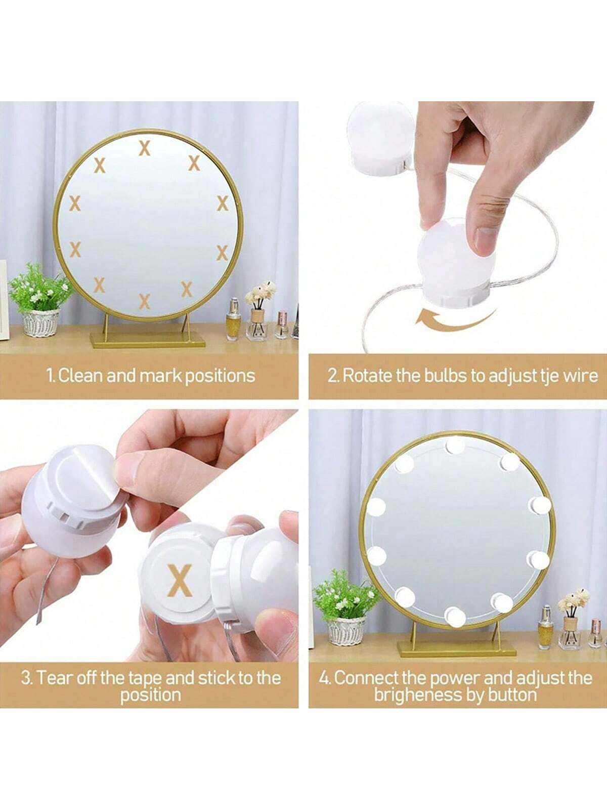 새로운 분리형 전구, 전문가용 메이크업 거울 조명, U - Dressing Table Vanity With Lighted Mirror 리뷰 및 가격